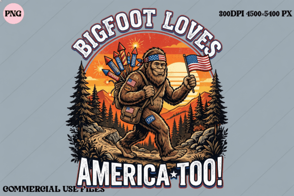 Bigfoot Loves America Too: A Graphic Design for Every Crafter