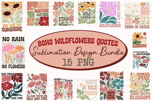 Designing with Soul: The Boho Wildflowers Quotes Design Bundle