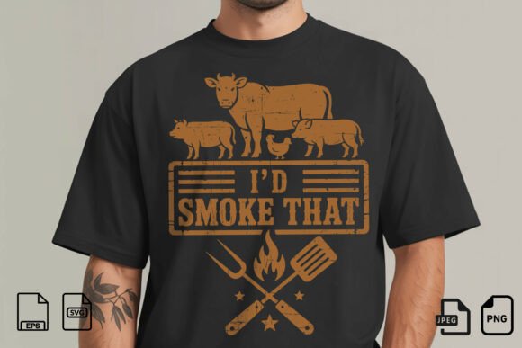 Fire Up Your Brand with the 'I'd Smoke That' BBQ Design