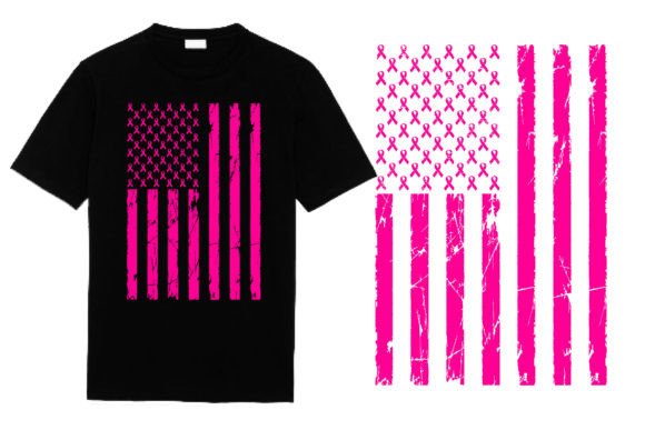 Pink Flag Ribbon T Shirt Design: A Symbol of Patriotism and Hope