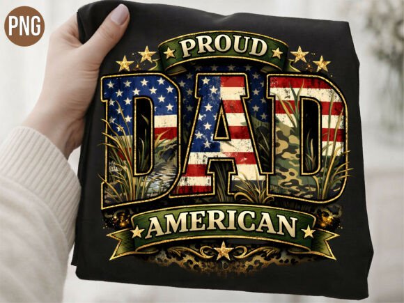 Proud American Dad PNG: Patriotic Design for Your Projects